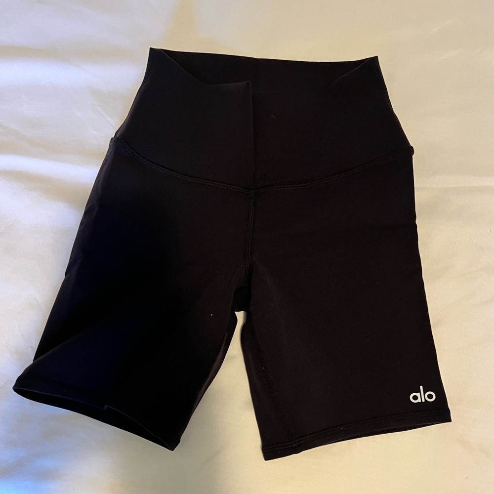 Alo Yoga black high waisted shorts